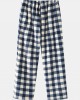 Mens Check Flannel Thicken Warm Elastic Waist Home Sleep Bottoms With Pocket