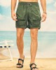 Men Plain Multi Pocket Utility Drawstring Mid Length Elastic Waist Cargo Shorts