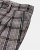 Men Plaid Print Pleats Double Pocket Business Formal Suit Long Pants