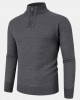 Mens Solid Color High Neck Knitted Warm Long Sleeve Sweaters