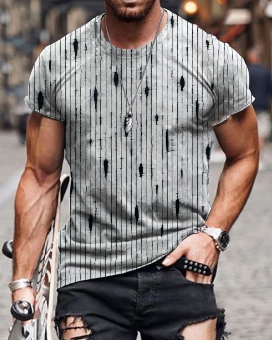 Fashion striped men's short sleeves HF1602-01-03