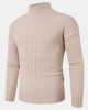 Mens Solid Color Mock Neck Long Sleeve Simple Warm Sweaters