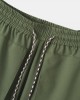 Men Plain Multi Pocket Utility Drawstring Mid Length Elastic Waist Cargo Shorts