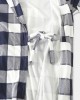 Mens Plaid Print Long Sleeve Comfy Sleepwear Bathrobe Home Robe With Pocket