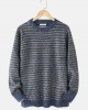 Mens Stripe Round Neck Warm Vintage Knitted Sweaters