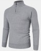 Mens Solid Color High Neck Knitted Warm Long Sleeve Sweaters