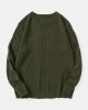 Men Solid Cable Knit Round Neck Casual Pullover Sweaters