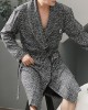 Mens Solid Color Letter Embroidery Double Pocket Lapel Sleepwear Robes With Sashes