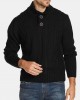 Men Cable Knit Lapel Button Solid Pullover Casual Sweaters