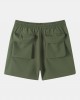 Men Plain Multi Pocket Utility Drawstring Mid Length Elastic Waist Cargo Shorts