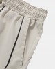 Men Contrast Lining Drawstring Elastic Waist Zip Pocket Mid Length Cargo Pants