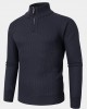 Mens Solid Color High Neck Knitted Warm Long Sleeve Sweaters