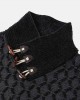 Mens Graphics Knitted Texture High Neck Warm Pullover Sweaters