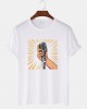 Mens Microphone Hand Graphic Short Sleeve Cotton T  Shirts