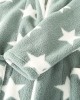 Mens Thick Star Print Home Sashes Plush Warm Hooded Sleepwear Robes With Pocket