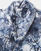 Mens Tie Dye Flannel Thick Pocket Long Sleeve Calf  Length Home Sleepwear Robes