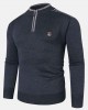 Mens Applique Half Zipped Front Pullover Knitted Sweaters