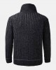 Mens Graphics Knitted Texture High Neck Warm Pullover Sweaters