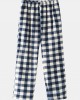 Mens Check Flannel Thicken Warm Elastic Waist Home Sleep Bottoms With Pocket