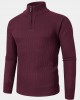 Mens Solid Color High Neck Knitted Warm Long Sleeve Sweaters