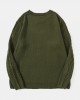 Men Solid Cable Knit Round Neck Casual Pullover Sweaters