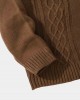 Men Cable Knit Lapel Button Solid Pullover Casual Sweaters